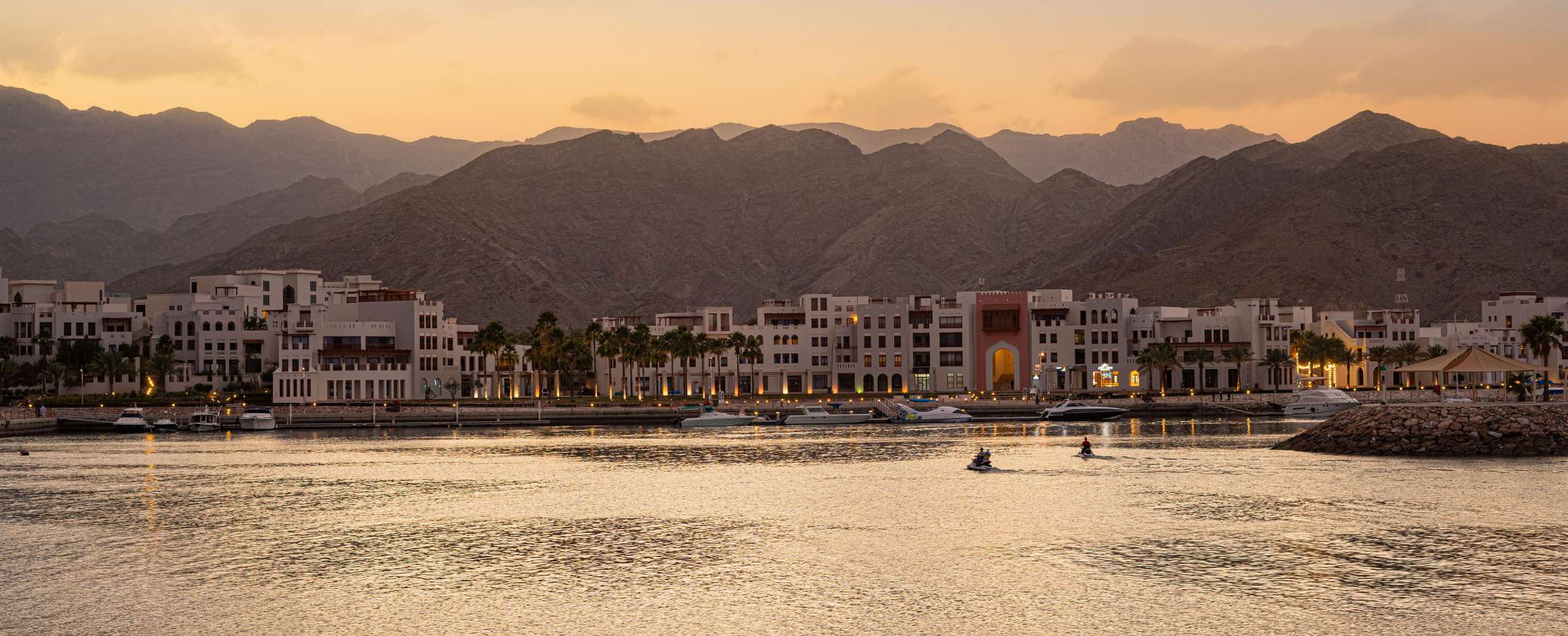 Jebel Sifah – marina and coastline at sunset